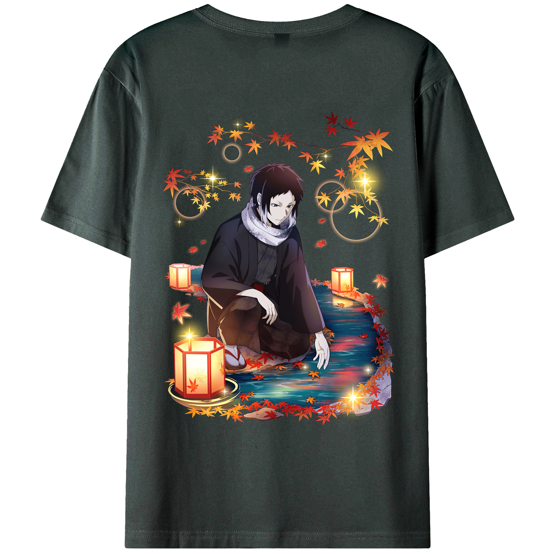 （画像用） 文豪ストレイドッグス Bungo Stray Dogs 綿100％ メンズ半袖Tシャツ（バックプリント） 通気性